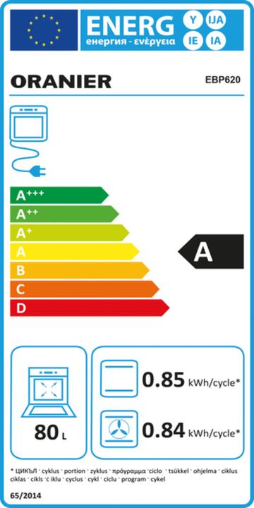 Label énergétique Oranier Four EB Pyrolyse