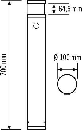 Esylux LED bollard light 7W IP65 3000K 420lm anth 1LED Alu Kst opal BWM