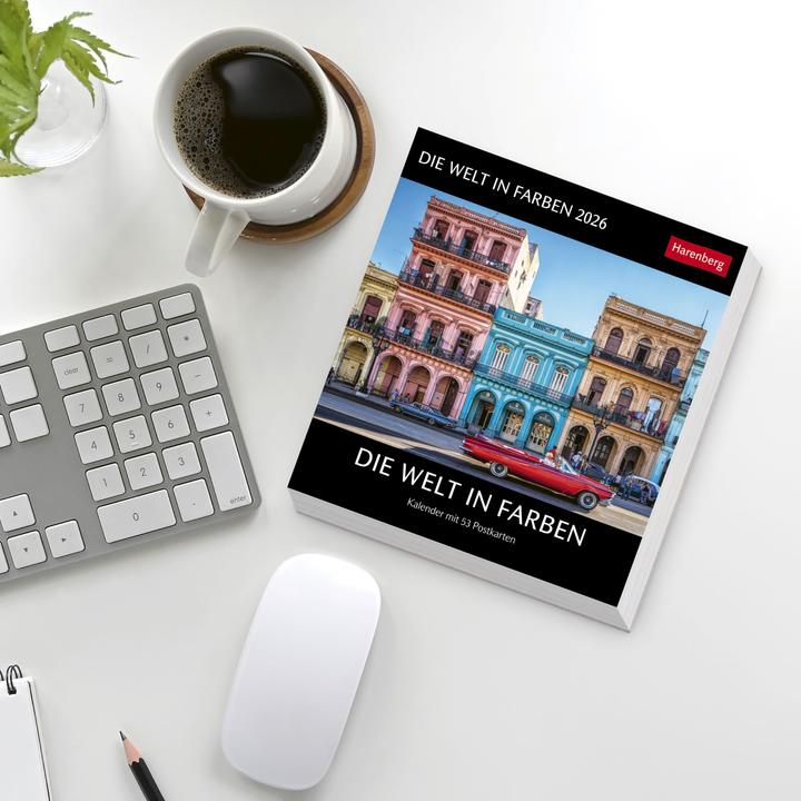 Immagine prodotto Harenberg Die Welt in Farben Postkartenkalender 2026 - Kalender mit 53 Postkarten (Copertina rigida, Tedesco)