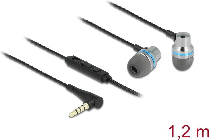 Produktbild Delock In-Ear Kopfhörer mit 4 Pin 3,5 mm Klinkenstecker, Mikrofon und Lautstärkeregler + Quick-Mute Funk... (keine Geräuschunterdrückung, Kabelgebunden)