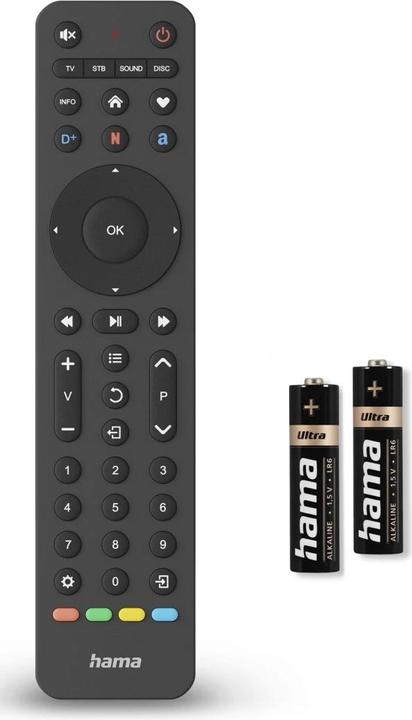 Actual product image Hama Universal remote control TV, infrared, for 4 devices, adaptive, app buttons (Universal remote control, Infrared)