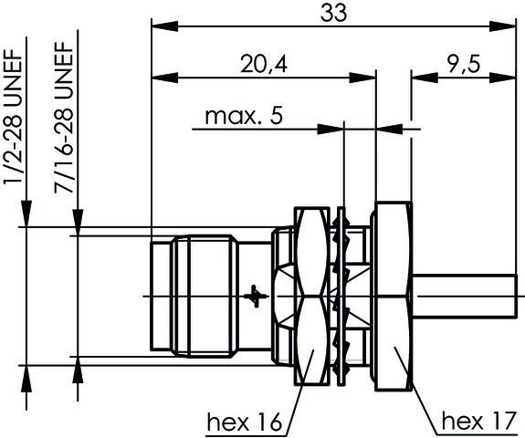 Produktbild Telegärtner TNC-Kabeleinbaubuchse Crimp G07 50 Ohm, crimp/crimp, A3516, Z04, G07 (RG-316/U) (Stecker und Verbinder)