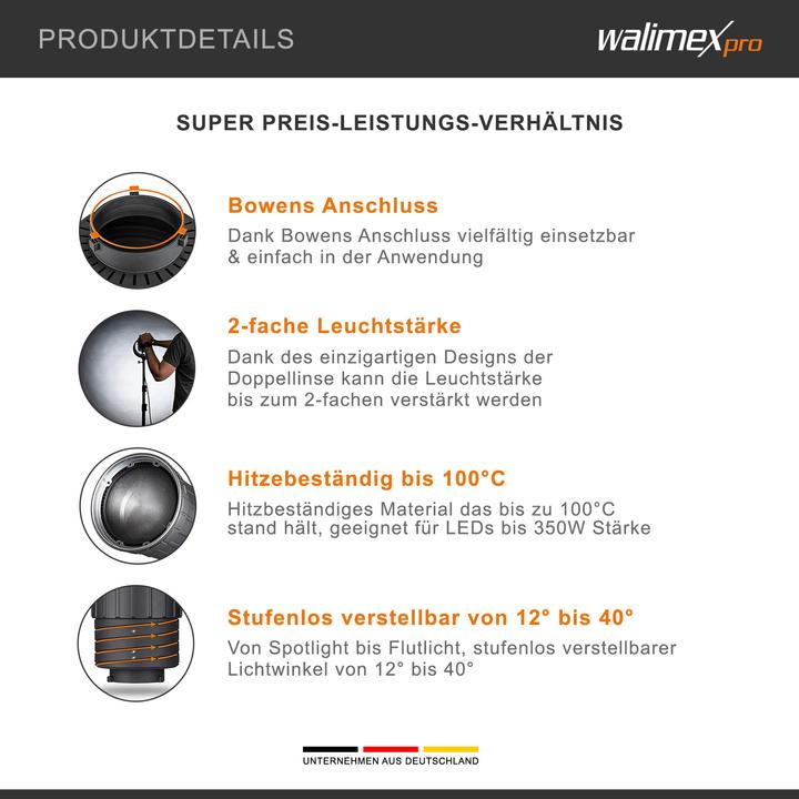 Image du produit Walimex pro Zoomspot Adaptateur 2X Bowens Mount