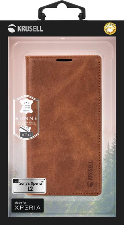 Produktbild Krusell Sunne 2 Card Foliowallet Sony Xperia L2 vintage cognac (Sony Xperia L2)