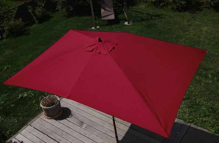 Produktbild Swisshandel24 Sonnenschirm, Gartenschirm Marktschirm, 2x3m Polyester/Holz 6kg, bordeaux - 27317 (2 m)