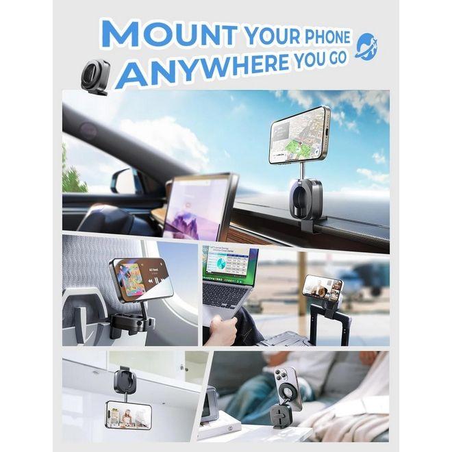Image du produit Lisen Support universel pour smartphone pivotant à 360 degrés, pliable pour l'avion, le camping, le