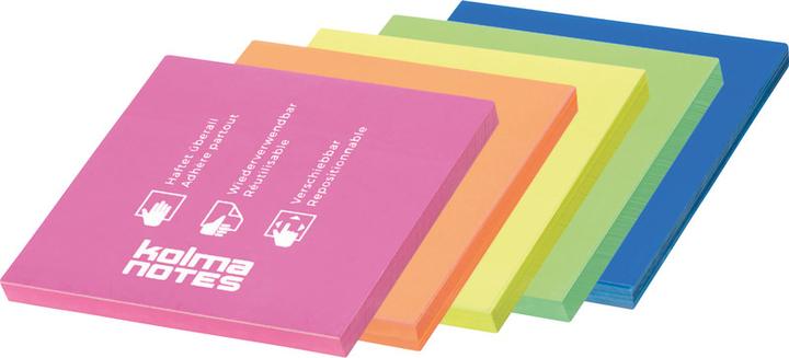 Actual product image Kolma Sticky notes Notes 76 x 76 mm static cling assorted (76 x 76 mm)