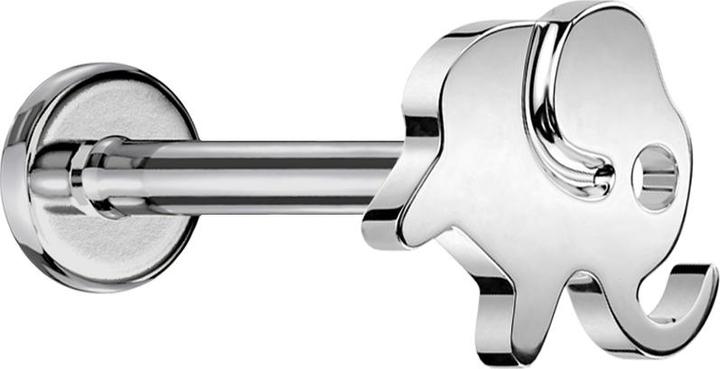 Star Piercing Micro Labret Innengewinde silber Elefant silber (ohne Messing, Titan G23)
