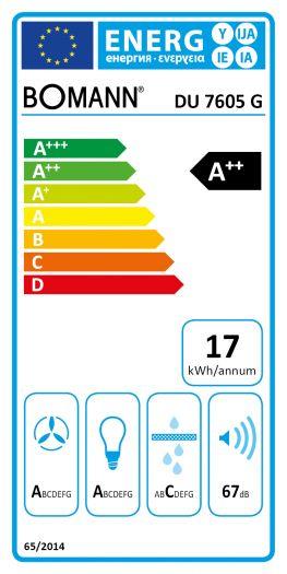 Energy Label Bomann DU 7605 G (Wall hood)
