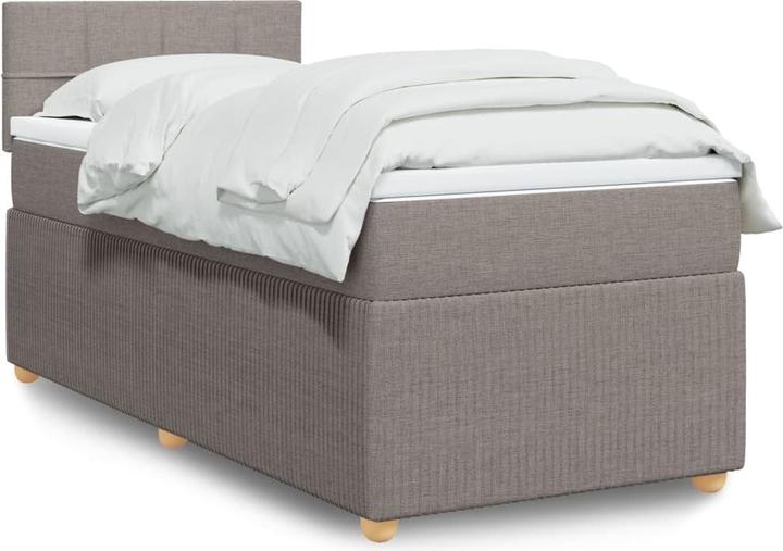 Produktbild VidaXL Boxspringbett Polsterbett Bett Einzelbett Matratze Taupe 80x200cm Stoff (80 x 200 cm, 80 x 200 cm)