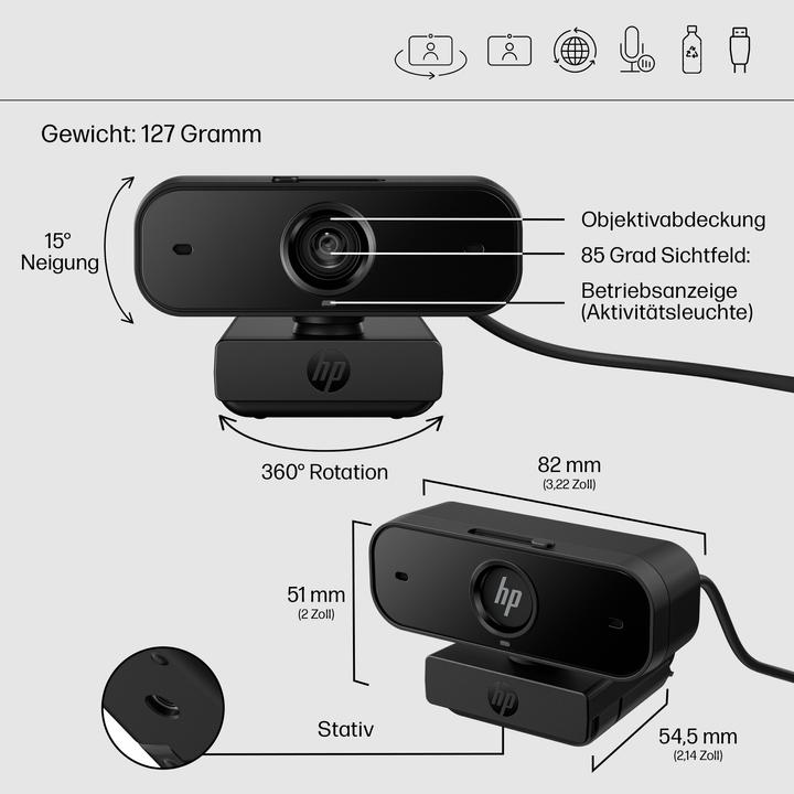 Actual product image HP 430 FHD Webcam EMEA-INTL English Loc- (2.10 Mpx)