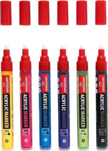 Image du produit Amsterdam Marqueur set de base 6 coul. (Trié, 4 mm, 6 x)
