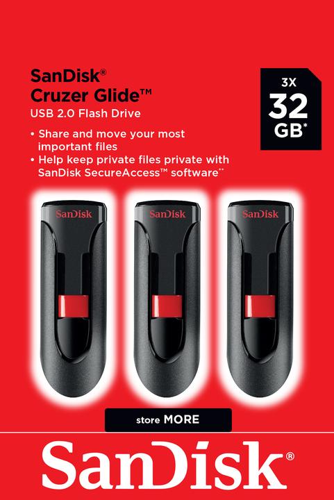 Immagine prodotto SanDisk Cruzer Glide 3-Pack (32 GB, USB-A)