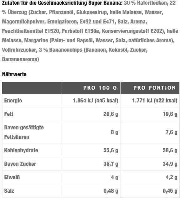 Nährwerte und Zutaten Oat King Hafer Energie Riegel (Schokolade, Caramel, 1 Stk., 95 g)