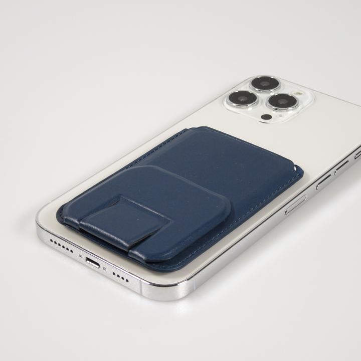 Produktbild PhoneLook MagSafe magnetisches Wallet Kartenhalter mit Ständerfunktion Dunkelblau (Apple iPhone 12)