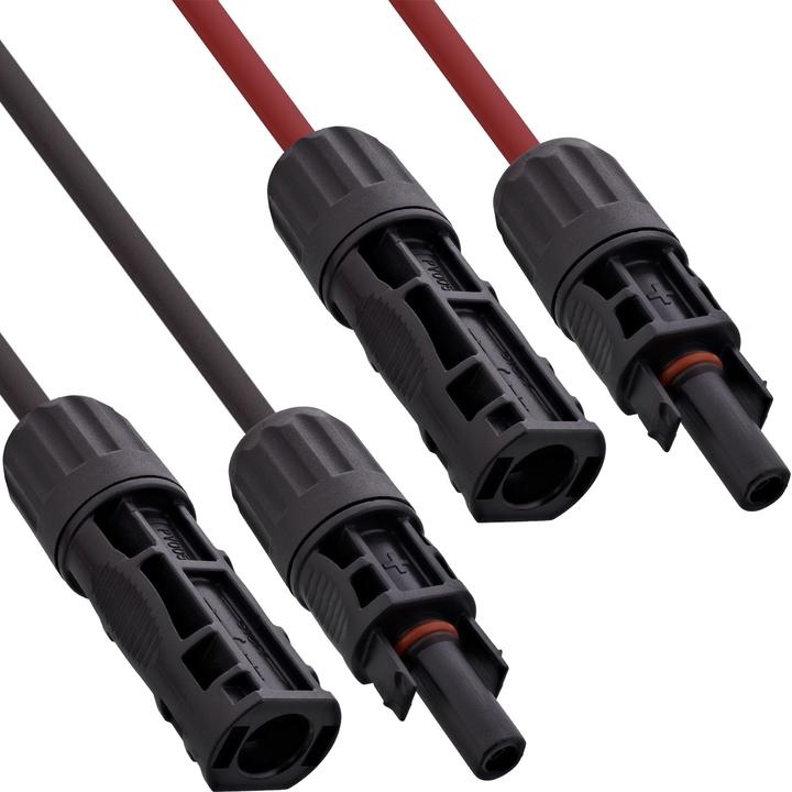 InLine ® Solarkabel Verlängerungs-Set inkl. Solarstecker 4mm² schwarz/rot 15m (Solarkabel)