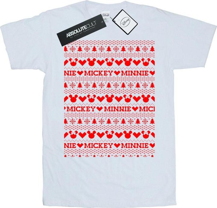 Disney Mickey And Minnie Christmas Fair Isle TShirt (XL)