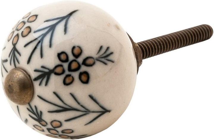Produktbild Tranquillo Möbelgriff handgemacht, Ø 3 cm, Weiss/Messing