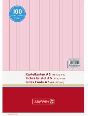 Actual product image Index card DIN A5 landscape lined red 100 pcs./pack. (A5, 180 g/m²)