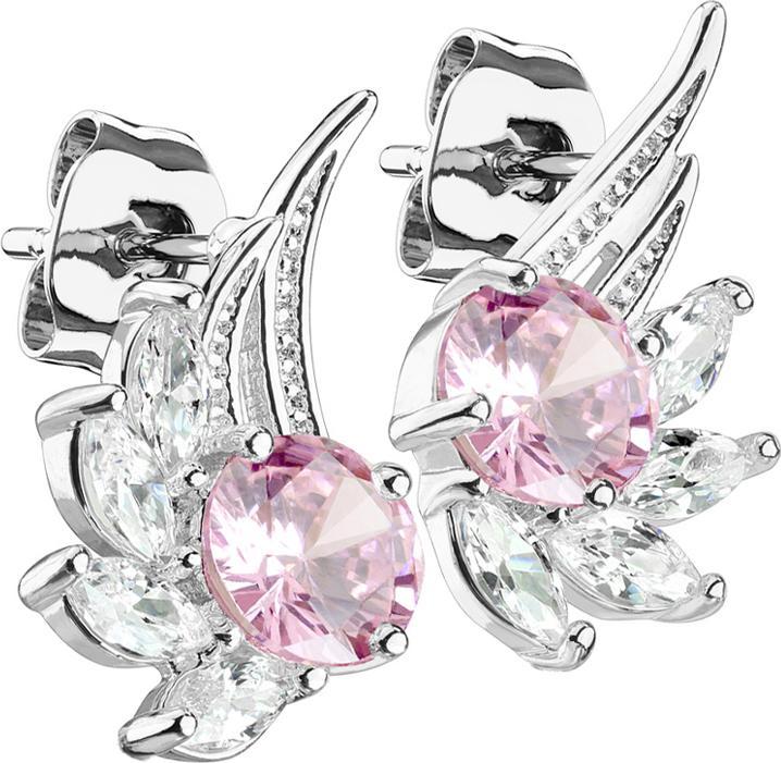 Star Piercing Banane weiss mit zwei Kugeln silber Kristall violett (Chirurgenstahl 316L, Messing)