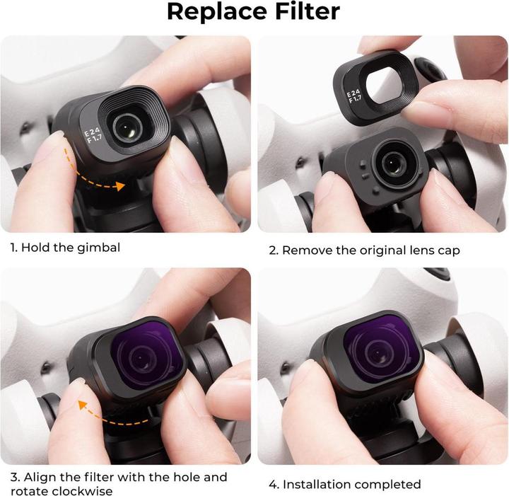 Produktbild K&F Concept 4pcs Filter Kit, ND8+ND16+ND32+ND64, HD, Anti-Reflection Green Coating, Waterproof and Scratch Resis (Drohnen Filter, DJI Mini 4 Pro)