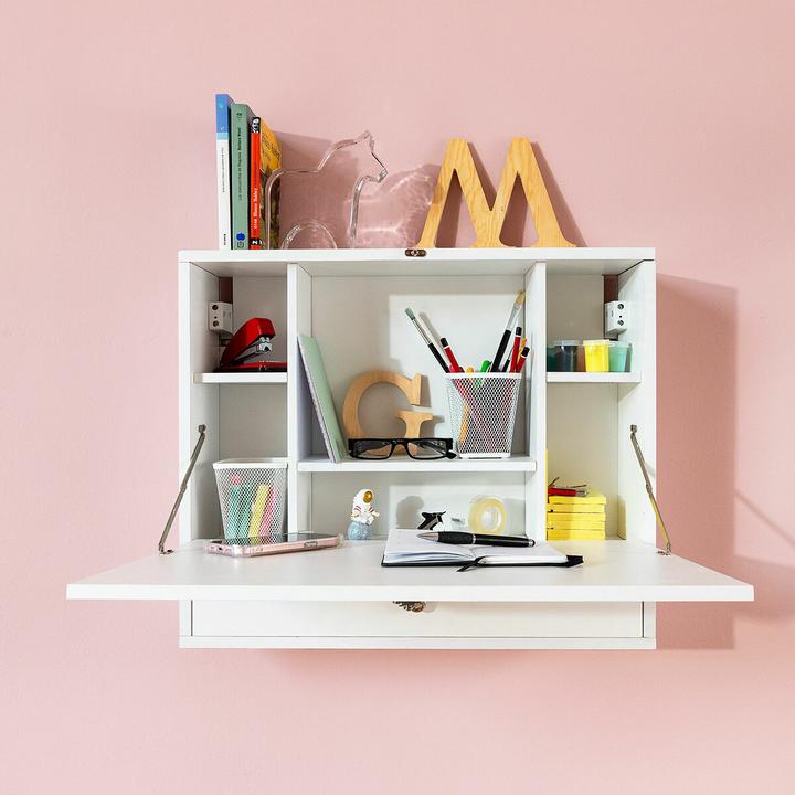Actual product image JTI Folding wall desk with shelves and drawer (60 x 50 x 50 cm)