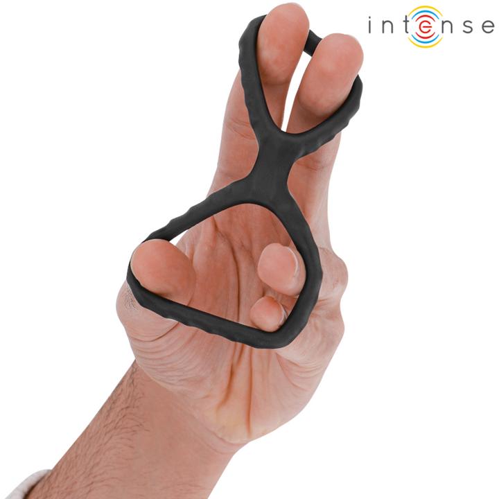 Image du produit Intense Dewey Doppelter Penisring Aus Silikon Schwarz Modell 2