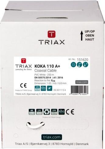 Image du produit Triax Câble coaxial KOKA 110 A+ 250m Pullbox 110dB (110 dB, Câble d'antenne)