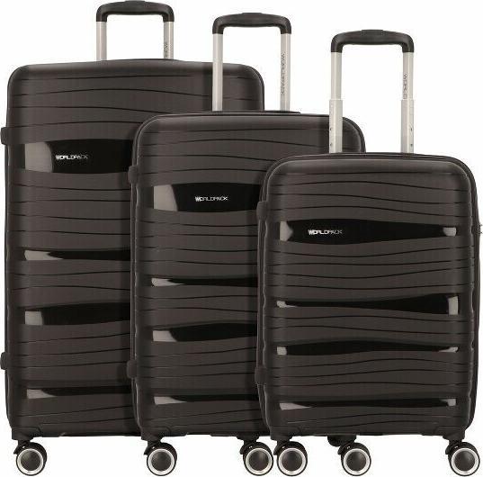 Worldpack 3-teiliges Trolleyset Hartschale Miami, schwarz (192 l, XL (ab 115l))