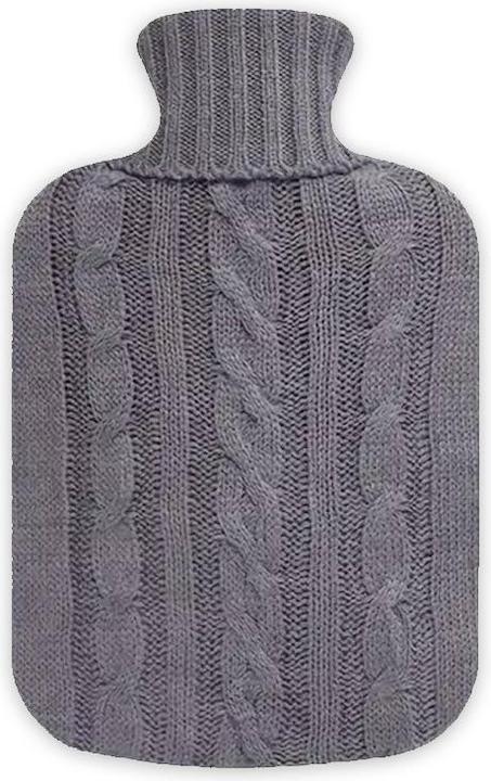 ASMI Wärmeflasche, Bettflasche mit Strickbezug, 2 Liter (2 l)