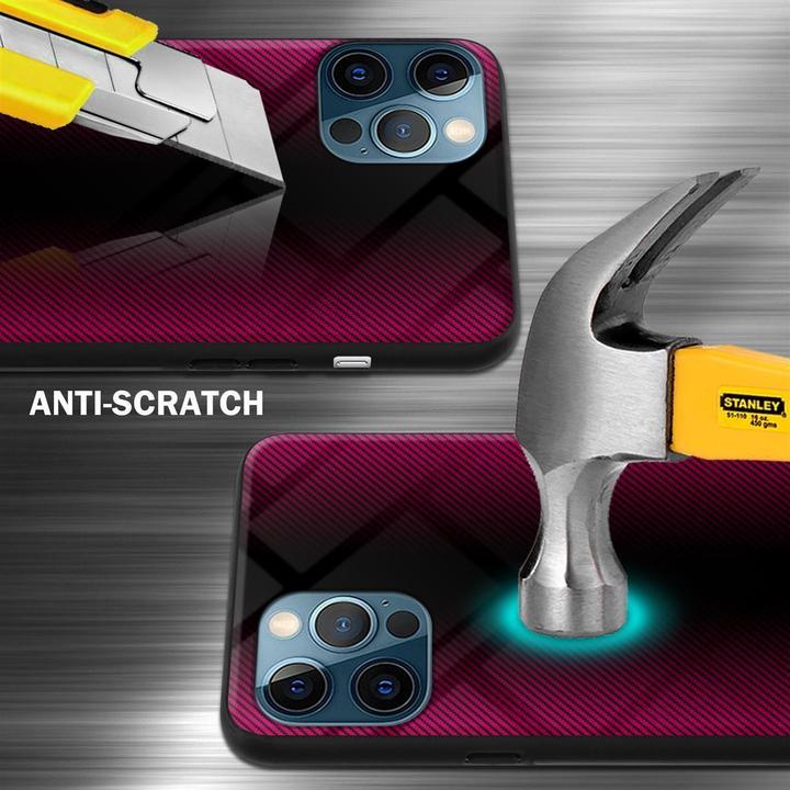 Productafbeelding Cadorabo TPU gestreepte glasplaat (Apple iPhone 12 Pro Max)