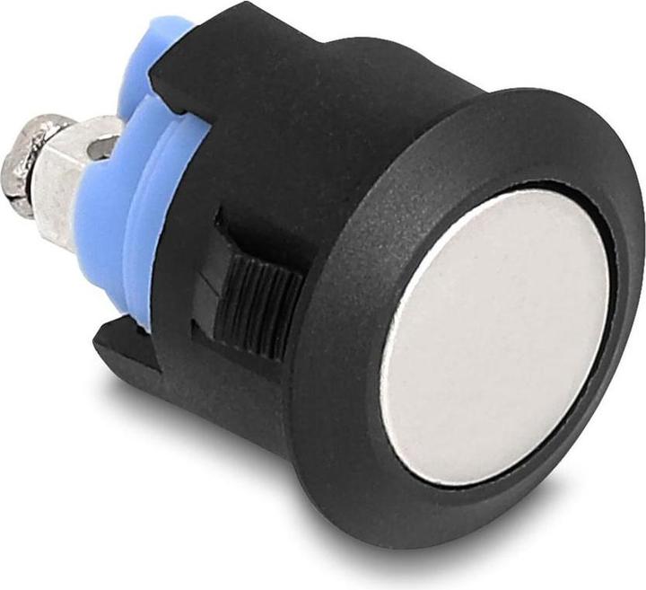 Image du produit Delock Drucktaster zum Einbau 16 mm 2 x Schraubklemme Taster flach Kunststoff Sn
