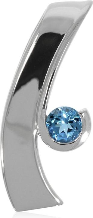 Xen Anhänger mit 5 mm Swiss Blue Topas ca. 0,54 ct. rhodiniert (925 Sterling Silber)