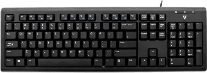 Image du produit V7 Clavier USB/PS2 noir (DE, Filaire)