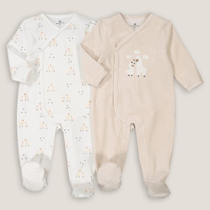 Produktbild La Redoute Collections 2er-Pack Samt-Strampler mit Lama-Motiven (80)
