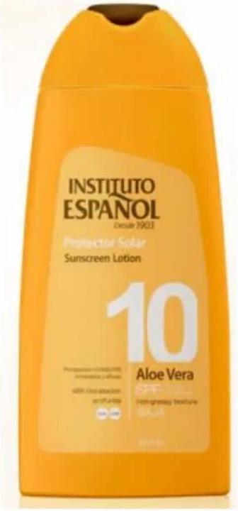 Actual product image Instituto Español Sol. Proteccion Solar Aloe Vera Spf10 Locion 300 ml (Suntan cream, Up to SPF 10, 300 ml)