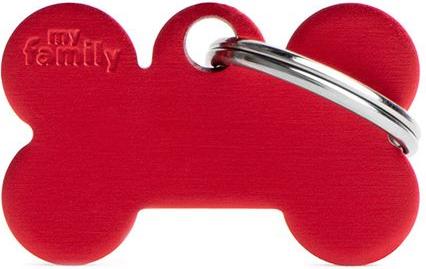 Produktbild Myfamily Bone Aluminium ID-Hundetag rot, 4.8x3.1cm (1 Stk) (XL, Hund, Hundesport)