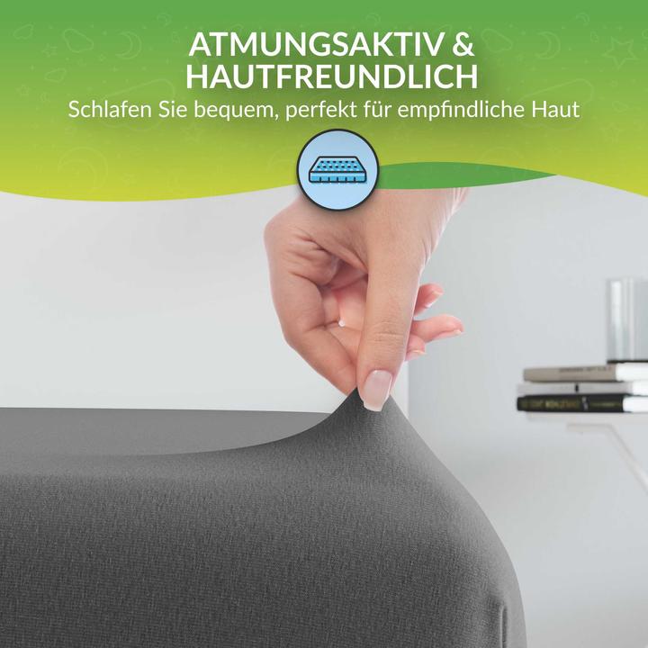 Actual product image Etérea Microfibre Jersey Fitted Sheet (180 x 200 cm, 200 x 200 cm)