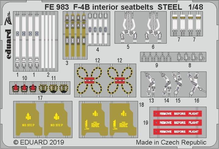 Actual product image Eduard F-4B interior seatbelts STEEL f.Academy