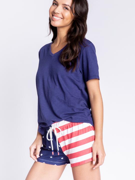 Produktbild Pj Salvage Pyjamashorts Rad White & Blue (L)