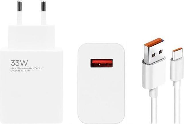 Xiaomi MDY-14-EL USB-A 33W Charger + Data Cable USB-C 6A White (Bulk) (33 W)
