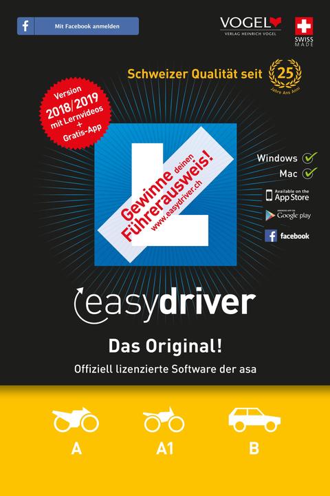 Produktbild easydriver 2018/19 inkl. Theoriebuch Englisch (PC/Mac) (E) (1 User, unbegrenzt)
