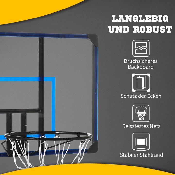 Image du produit SportNow Panier de basket-ball avec panneau arrière incassable