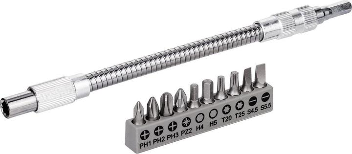 Actual product image Bosch Professional Zubehör 11 pcs. flexible metal extension SDB (Cross Phillips PH M1, Cross Phillips PH M2, Cross Phillips PH M3, Cross Pozidriv PZ M2, Hexagon socket TX M25, Hexagonal (hexagonal) M4, Hexagonal (hexagonal) M5, Hexagon socket TX M20)