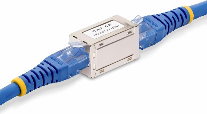 Actual product image StarTech com Shielded RJ45 Coupler, Inline Cat6a Coupler, Female to Female (F/F) T568B Pinout, Shiel (Network coupling)