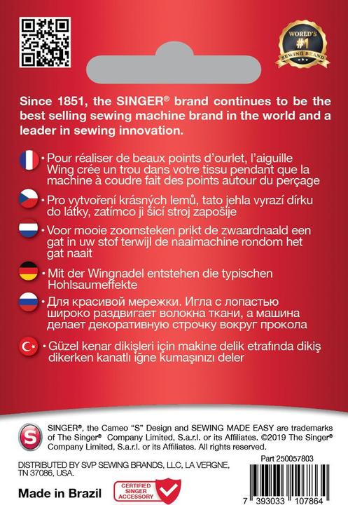 Actual product image Singer WING sewing machine needle, 120/19