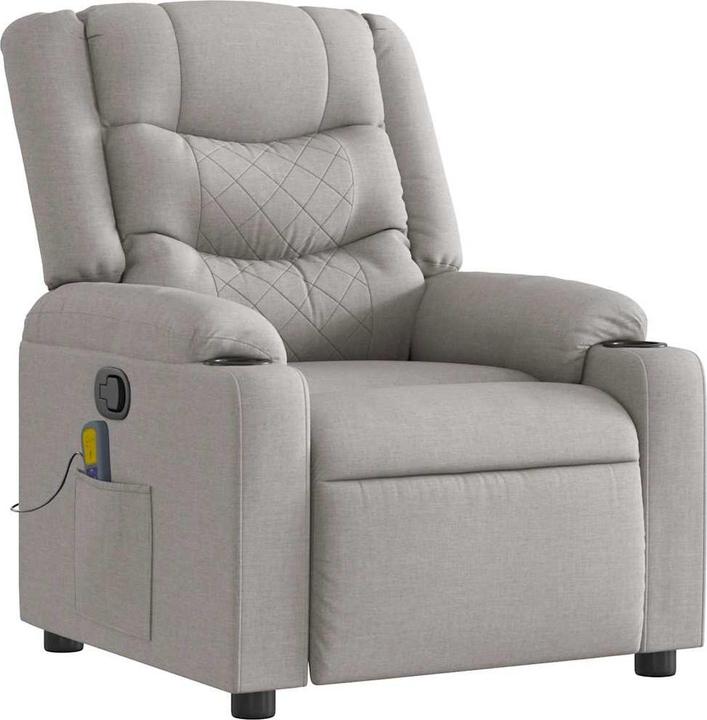 Actual product image VidaXL Massage chair cloud grey fabric