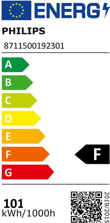 Energie-Label Philips MST SON-T PIA Plus 100W/220 E40 1SL/12 (E40, 100 W, 10700 lm, 1 x, F)