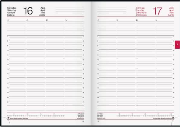 Produktbild Rido Idé Buchkalender Modell Conform (2025) (A4, Englisch, Französisch, Italienisch, Deutsch)