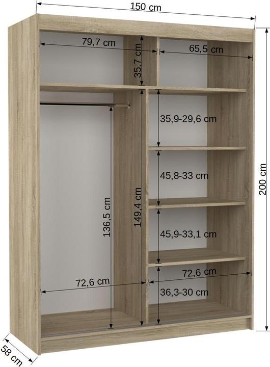 Actual product image ADRK Furniture Luft (58 x 58 x 150 cm)